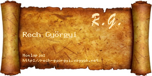 Rech Györgyi névjegykártya